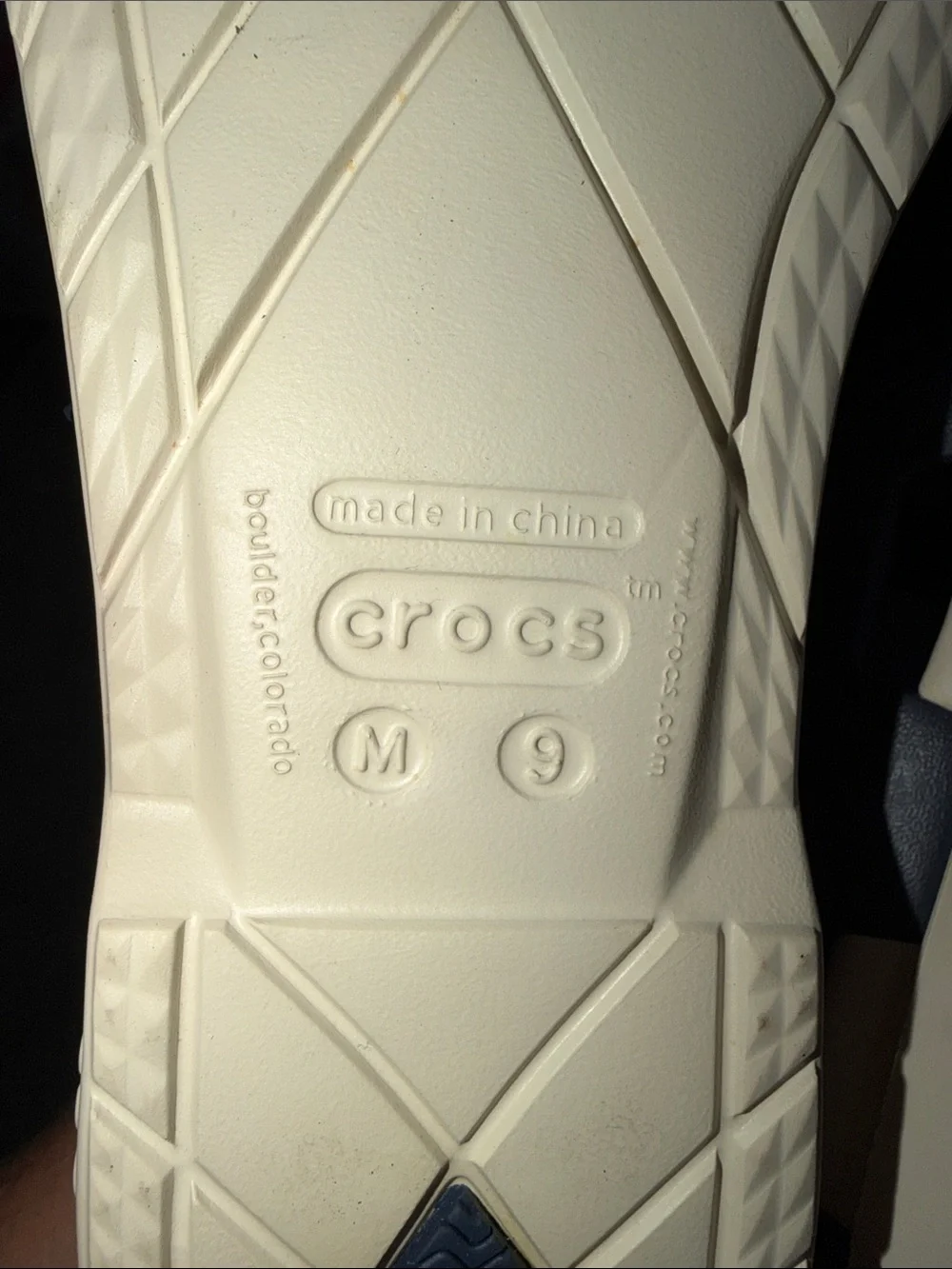 CROCS Navy Canvas Boat Shoes with Tan Laces